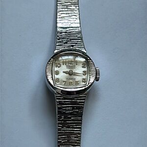 Gruen Precision 10k white gold plated vintage dainty watch one‎ size